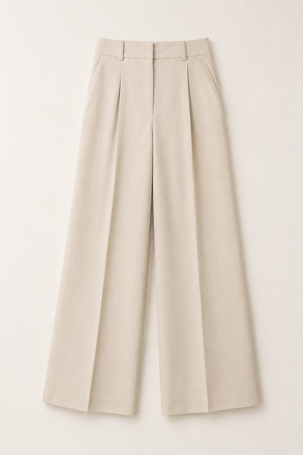 Wide Crêpe Trouser · Sable